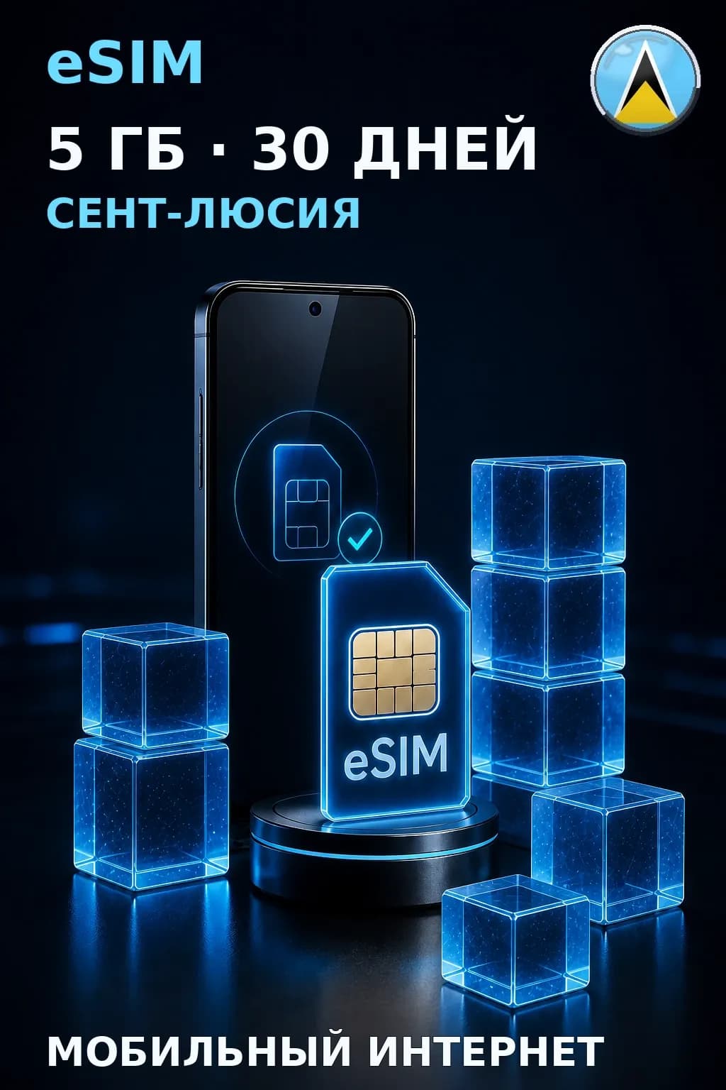 eSIM Сент-Люсия — 5 ГБ, 30 дней — интернет