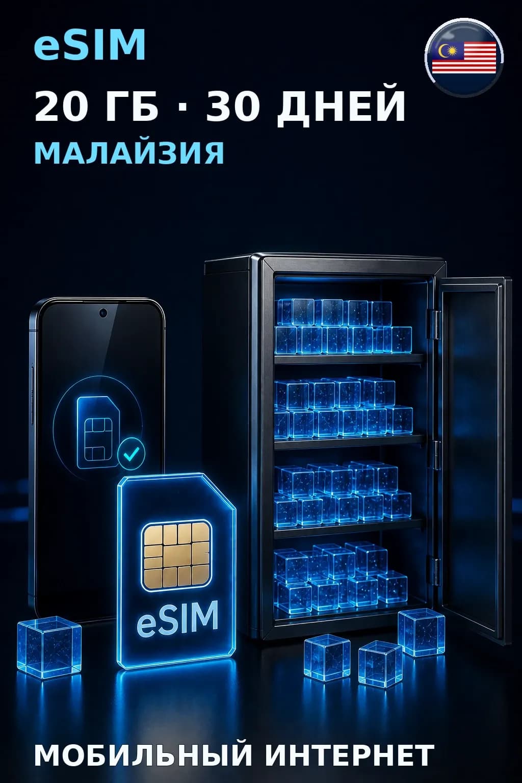 eSIM Малайзия — 20 ГБ, 30 дней — интернет