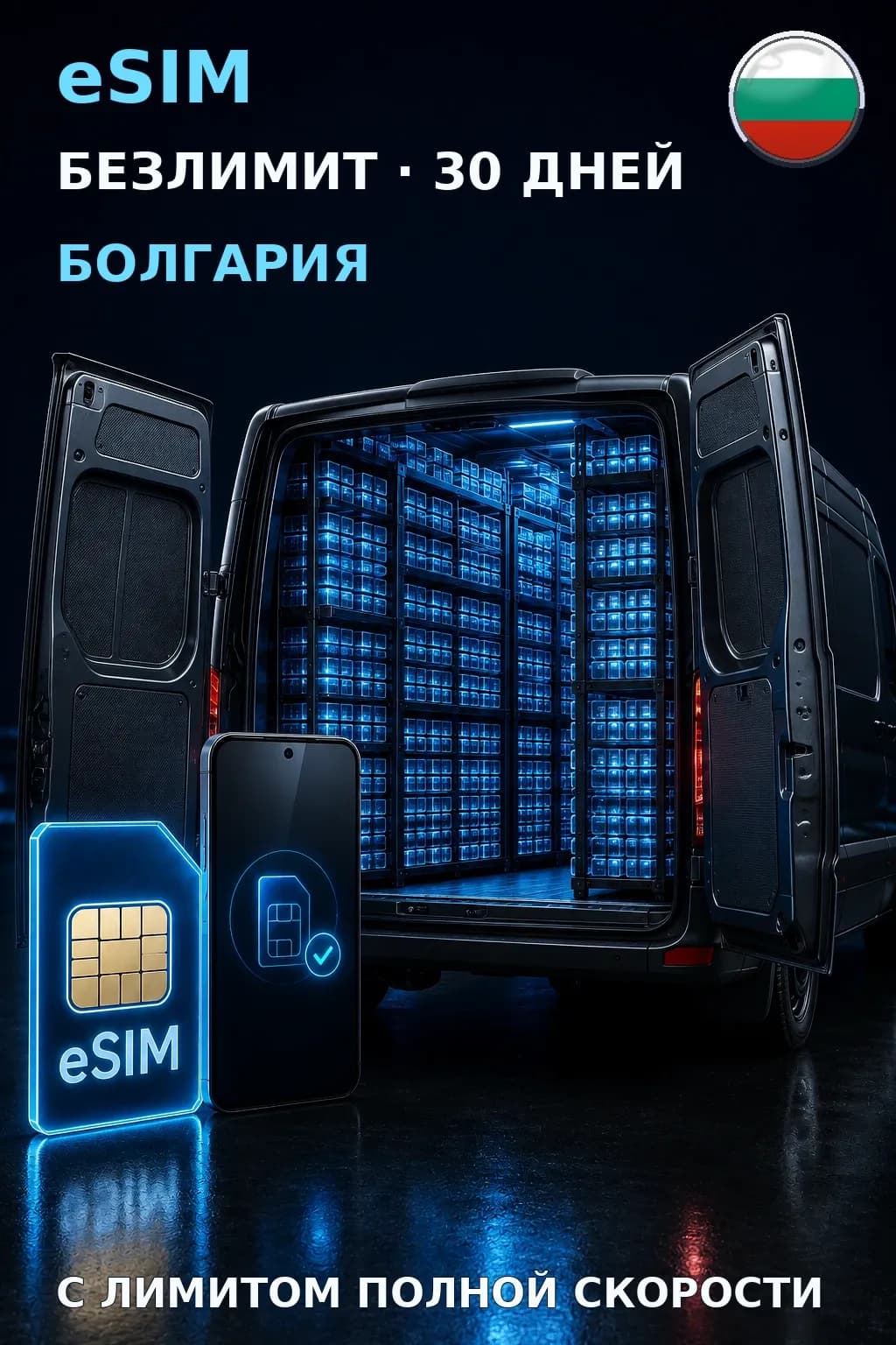 eSIM Болгария — БЕЗЛИМИТ, 30 дней — интернет