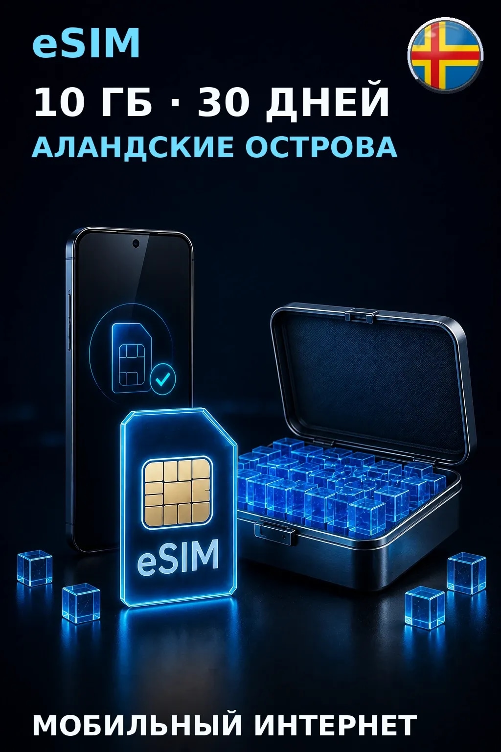 eSIM Аландские Острова — 10 ГБ, 30 дней — интернет