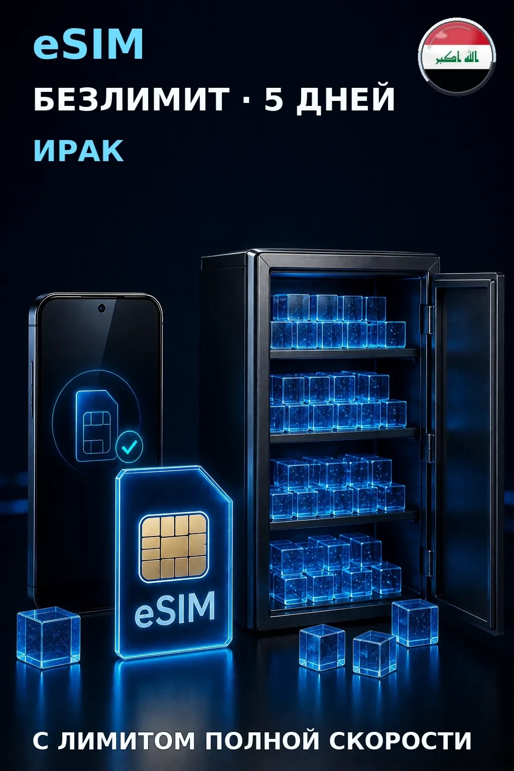 eSIM Ирак — БЕЗЛИМИТ, 5 дней — интернет