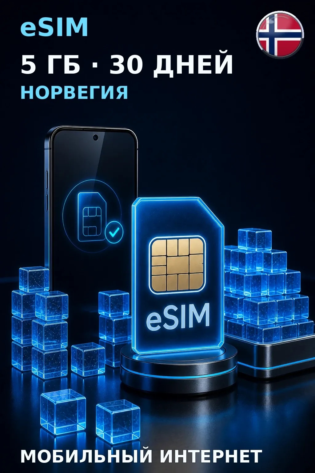 eSIM Норвегия — 5 ГБ, 30 дней — интернет