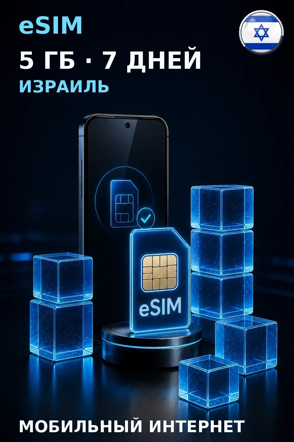eSIM Израиль — 5 ГБ, 7 дней — интернет