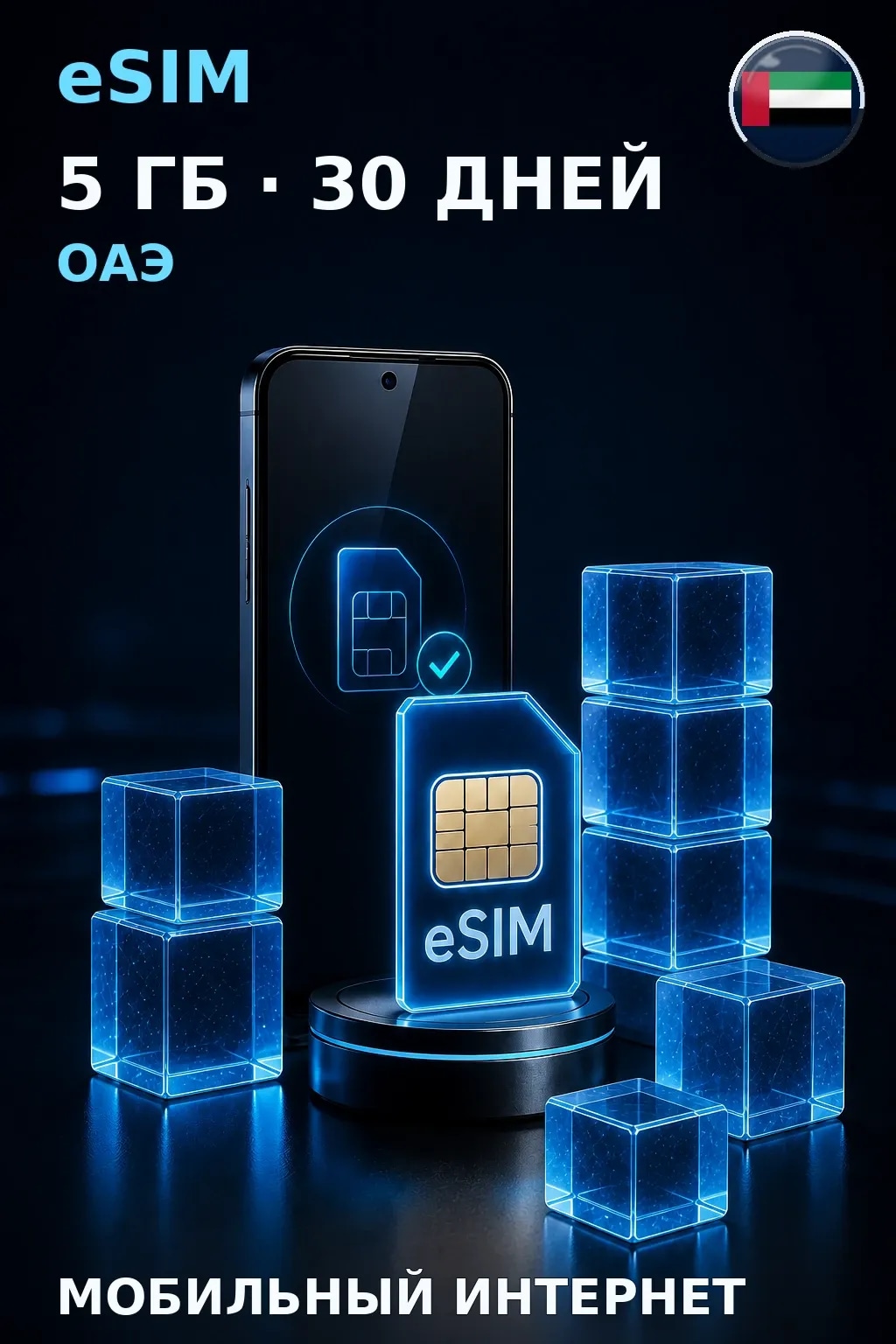 eSIM ОАЭ — 5 ГБ, 30 дней — интернет