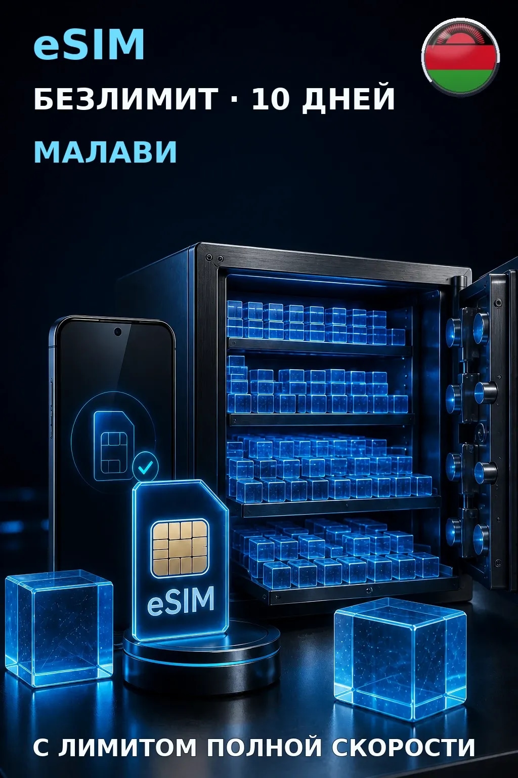 eSIM Малави — БЕЗЛИМИТ, 10 дней — интернет