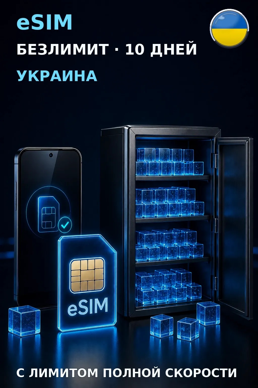 eSIM Украина — БЕЗЛИМИТ, 10 дней — интернет