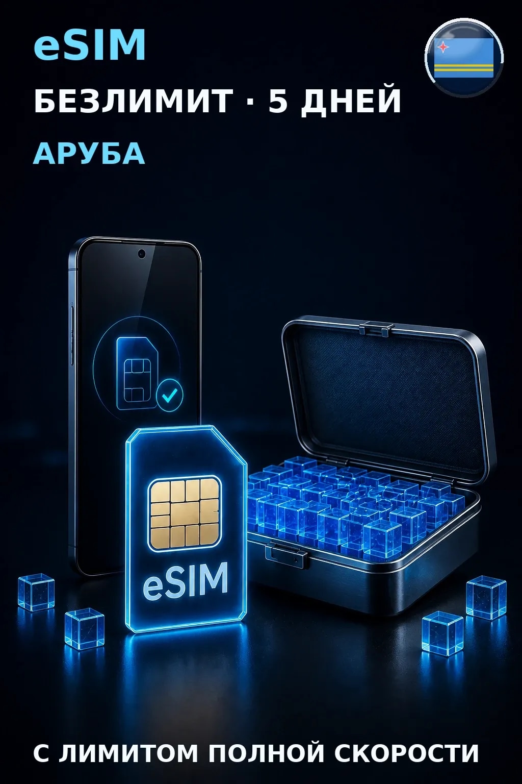 eSIM Аруба — БЕЗЛИМИТ, 5 дней — интернет